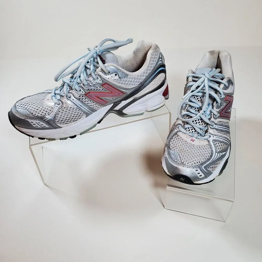 New Balance Women's Size 7.5 Sneakers Silver Red White 1080 N-ergy Running Gym